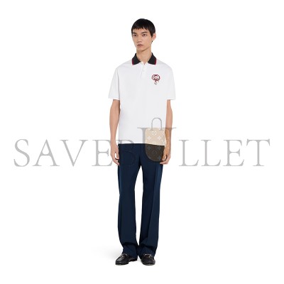 GUCCI COTTON PIQUET POLO SHIRT WITH EMBROIDERY 854826